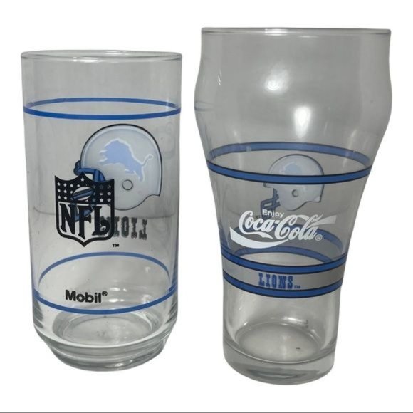 DETROIT LIONS Set of 2 Collectable Glass Set - Picture 2 of 5